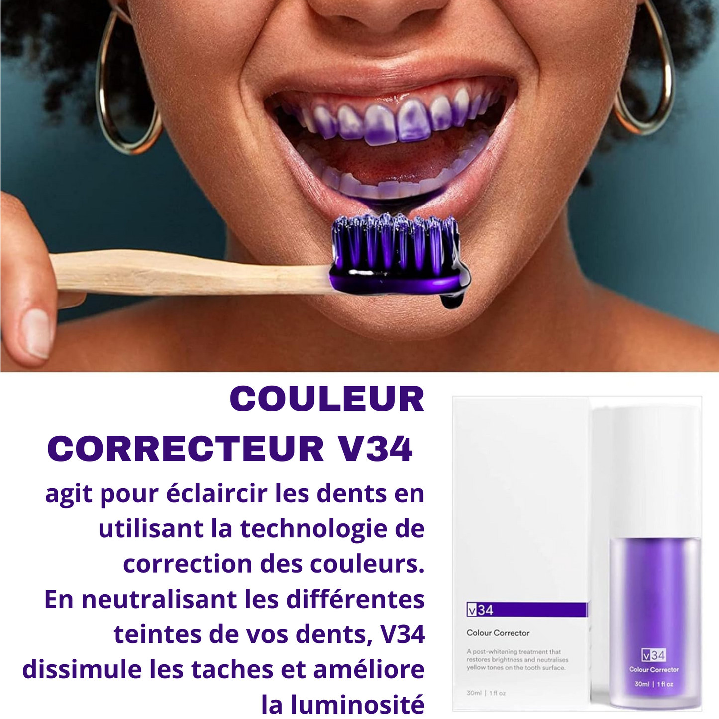 Dentifrice violet Ultra blanchissant V34